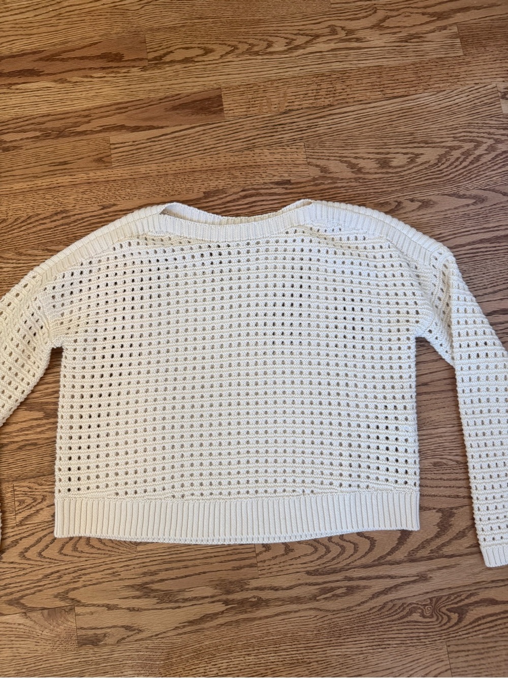 Not Monday Cream Open-Knit Sweater - Lightweight Crochet Pullover